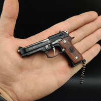 絕地求生武器M92F金屬手槍鑰匙扣模型創意吃雞金屬實木禮品掛件 全館免運