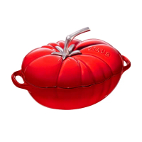 【法國Staub】番茄造型琺瑯鑄鐵鍋25cm-櫻桃紅(德國雙人牌集團官方直營)