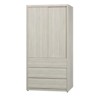 MUNA 家居 莫托斯3.2X7尺鋼刷白色推門衣櫥/另有蘋果木色(衣櫃 收納 櫥櫃)