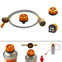 Outdoor Gas Stove Camping Stove Propane Refill Adapter LPG Flat Cylinder Tank Coupler Gas Charging with Pressure Relief Valve