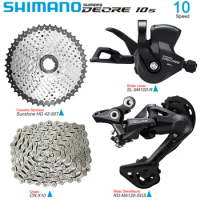 SHIMANO DEORE 10 Speed Groupset include M4100 Shifter M4120 M5120 Rear Derailleur Cassette 42T 46T 50T X10 Chain Kit Bike Parts