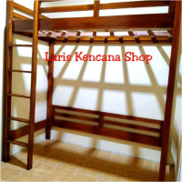 tempat tidur tingkat jati ranjang tingkat jati kolong tinggi 200x90.fr