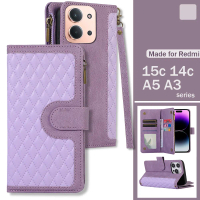 Case cocok untuk Redmi 14C 14R 13 13C 13R 12 10 A5 A4 A3 A3X A3 Pro 4G 5G Kulit Kelas Tinggi dengan 
