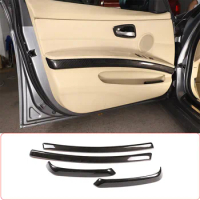 ABS Carbon Fiber Car Interior Door Armrest Side Decoration Strip Trim Cover For BMW 3 Series E90 2005-2012 Car Accessories