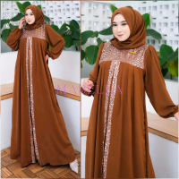 Zelindra Spangle Abaya Turki 2025 Model Baru Mewah Gamis Elegan Simple Wanita Baju Kondangan, Baju L