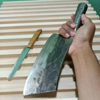 Pisau daging bajaper tebal - pisau daging bonus pisau kecil -pisau dapur besar kupas kelapa Kitchenw