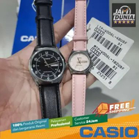 JAM COUPLE CASIO ANALOG ORIGINAL KULIT BLACK SILVER & PINK SILVER MTP-V006L-1B2 LTP-V006L-4B MTP V00