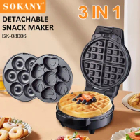 SOKANY08006 Sandwich Machine Detachable 3-in-1 Waffle Donut Cartoon Cake