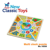 荷蘭New Classic Toys 寶寶認知學習時鐘拼圖 - 18250