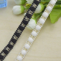 20Meter Black White Braided Trim Sewing Centipede Lace Ribbon Home Party Decoration DIY Clothes Headdress Curve Lace Accessories