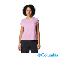 【Columbia 哥倫比亞 官方旗艦】女款-Boundless Trek™快排短袖上衣-粉紅(UAR71490PK/IS)