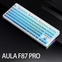 Aula F87 Pro Mechanical Keyboard 2.4g/usb/bluetooth Tri Mode Customized Keyboard 87 Key Hotswap Rgb Pbt Gaming Keyboard Pc Gift