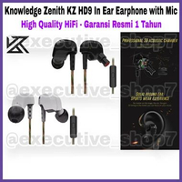 Knowledge Zenith KZ HD9 In Ear Earphone with Mic - High Quality HiFi - Garansi Resmi 1 Tahun Black