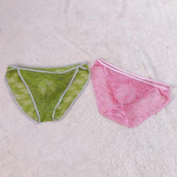 Men's Sexy Lingerie Panty Pantys Shorts Panties Thongs Underpant Breathable Lace Mesh Underwear Male Bikini Briefs Thongs Pouch