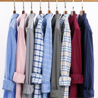 2023 oxford moda masculina 100% algodão fino manga longa casual fino cor sólida xadrez impressão listra vestido formal camisa