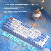 Gk65/85 Wireless Bluetooth Three-Mode Mechanical Keyboard Custom Hot-Swappable Diy Color Keyboard E-Sports Gaming Keyboard Gift