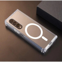 เคสแม่เหล็กใสสำหรับ Samsung Galaxy Z Flip 4 Flip3 5G พับ 3 พับ4 หรูหรา