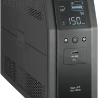 APC UPS 1500VA Sine Wave UPS Battery Backup, BR1500MS2 Backup Battery Power Supply, AVR, 10 Outlets, (2) USB Charger Ports