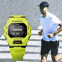 CASIO 卡西歐 G-SHOCK 纖薄運動系藍芽計時手錶 送禮推薦-萊姆綠 GBD-200-9