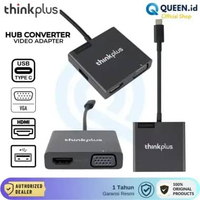 Lenovo ThinkPlus Adapter Converter USB TYPE C TO VGA HDMI USB PORT 4K