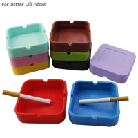1Pcs Silicone Ashtray High Square Quality 8CM 9 Colorful Rubber Rack Smoking Accessories Waterproof Slip And Anti Scalding