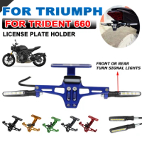 FOR Triumph Trident 660 TRIDENT660 Motorcycle Accessories Rear License Plate Holder Bracket Turn Signal Lights Support