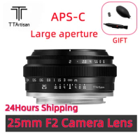 TTArtisan 25mm F2 Mirrorless Camera Lens for Sony E Mount a6400 Fujifilm XA XT4 XT30 Canon RF M50 R7 R10 M43 Nikon Z30 Z50