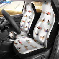 Dachshund Pattern Print Universal Car Seat Covers Fit for Cars Trucks SUV or Van Auto Seat Cover Protector 2 PCS