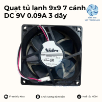 Quạt tủ lạnh 9x9 7 cánh DC 9V 0.09A 3 dây