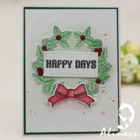AlinaCraft CLEAR STAMPS christmas leaf wreath gift bow berry Scrapbook Card paper craft silicon rubber roller transparent stamp