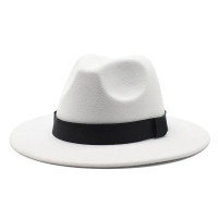 ฤดูใบไม้ร่วงฤดูหนาวริบบิ้นตกแต่งรู้สึก Fedora หมวกงานแต่งงาน T Rilby หมวกผู้ชาย Panamas ถนนเต้นรำ Caps6999