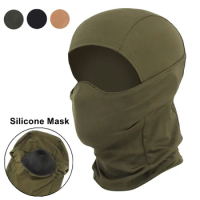 Tactical Mask Outdoor Balaclava Head Hood Silicone Half Face Windproof Headgear Airsoft Hunting CS Game Sunscreen Cap