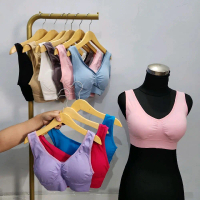 Bra set jumbo tanpa kawat 3pcs pakaian dalam wanita bra set warna biru ungu dan pink tua Bh