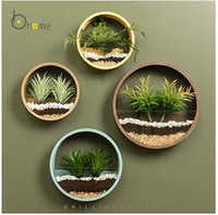 現代輕奢風創意仿真植物牆壁掛牆上掛件牆飾牆面軟裝飾品綠植花盆 99購物節