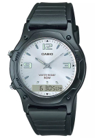 CASIO Jam Tangan Pria - Black Silver - Resin Strap - AW-49HE-7AVDF