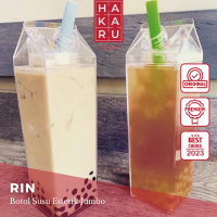 【HAKARU】RIN Botol Air Minuman Kulkas Bening Botol Milk Dingin Tumbler Refill Kopi Teh Aesthetic