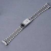 Rolamy 22mm 316L Steel Solid Curved End Screw Links With Oyster Clasp Jubilee Bracelet Watch Band Strap For Seiko 5 SRPD51 53-65