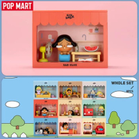 POPMART CRYBABY Sad Club Series Scene Sets By Molly Blind Box Kawaii Doll Action Figure Toy Caixas Collectible Model Mystery Box