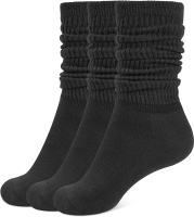 CLOSEMATE Crew Slouch Socks Women Soft Cotton Scrunch Slouchy Socks Knee High Boot Socks 3 Pairs