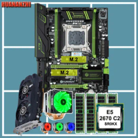 HUANANZHI X79 Motherboard Combo 2 M.2 Slot Intel Xeon CPU E5 2670 6 Tubes CPU Cooler 32G RAM 4*8G REG ECC Video Card GTX750TI 2G