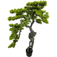 3.5ft（43in）Artificial Bonsai Tree Juniper Faux Plants Indoor Big Fake Plants Decor with Ceramic Pots for Home Table Office Desk