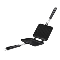 Double Sided Heating Cooking Pan Nonstick Skillet Pan Sandwiches Omelettes Long Handle Pancakes Maker for Electric Ceramic Stove