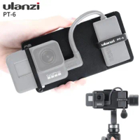 Ulanzi PT-6 Gopro Vlog Plate with Mic Adapter for 3 Axis Gimbal Moza Mini S Smooth 4 Vimble 2 Vlogging Metal Case for Gopro 7 6
