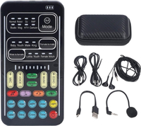 Voice Changer Set, DC 5V I9 Multifunction Voice Changer Set Portable Recording  Sound Card with 8 Bu