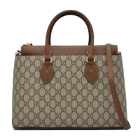【GUCCI 古馳】GG SUPREME MOON LOGO手提包斜背包公事包