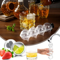 4 Hole Ice Cube Makers Round Ice Hockey Mold Whisky Cocktail Vodka Ball Ice Mould Bar Party Kitchen Ice Box Ice Cream Maker Tool