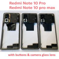 Original Middle Frame For Xiaomi Redmi Note 10 Pro With Camera Glass Lens Front Housing Middle Bezel Chassis Shell Note10 Pro