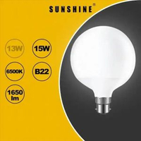 陽光 - [2件優惠裝] LED燈膽(G120大球型膽) - 15W / B22釘頭 / 白光6500K #LED燈泡 (LGM-15B22D)