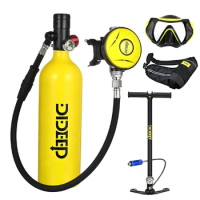 DIDEEP-Mini Scuba Diving Tank, Oxygen Cylinder, Hand Pump for Diving Provide 10-15 Minutes of Breathing Time, 1L