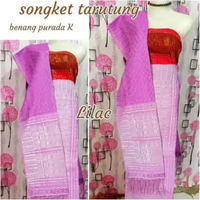TUMTUMAN TARUTUNG KAIN SONGKET SET SELENDANG BENANG KRISTAL SONGKET TARUTUNG lilac silver